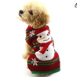 Dog snow sweater snowman holiday sweaters Christmas pet clothes size Medium
